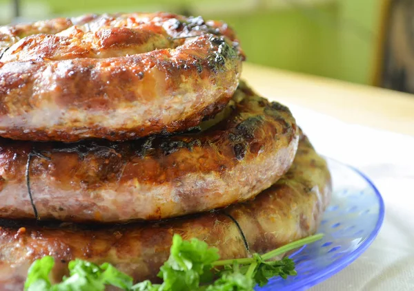 Hausgemachte Wurst aus nächster Nähe — Stockfoto