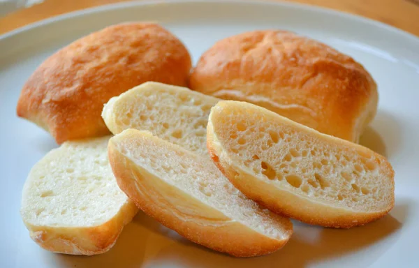 Delizioso Pane Ciabatta Italiano Affettato Piatto — Foto Stock