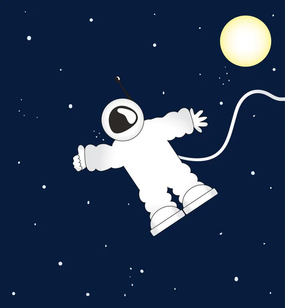 Cartoon Astronaut Outer Space Vector Illustration — Stock Vector