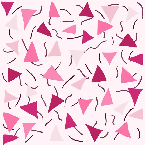Fondo Rosa Con Triángulos Dibujados Mano Ilustración Vectorial — Vector de stock
