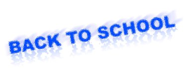 Yansımalı ve gölgeli mavi metin, okula geri dön..