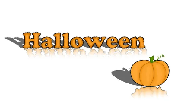 Halloween Design Cartoon Illustration Wort Und Kürbis — Stockfoto