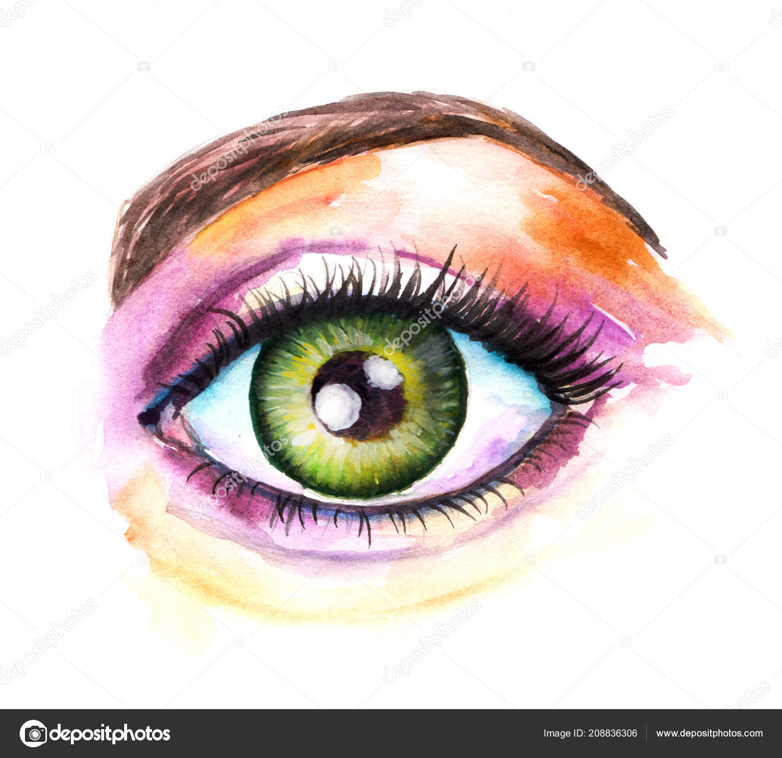 green eyelashes
