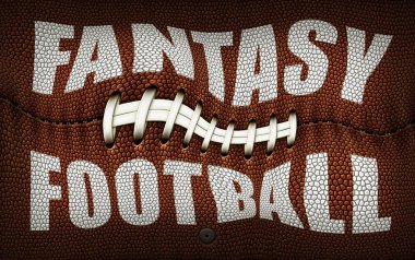 Distorted Fantasy Football Title On a Football Texture clipart