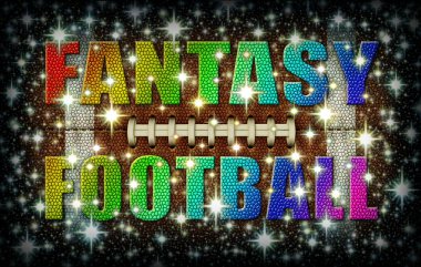 Fantasy Football Title On a Star Covered Football clipart