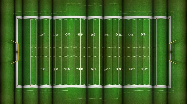 Bandera de un campo de fútbol americano jalá Ilustración 3D —  Fotos de Stock