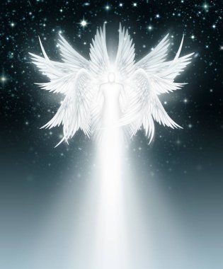 Multi Winged Angel in the Night Sky clipart