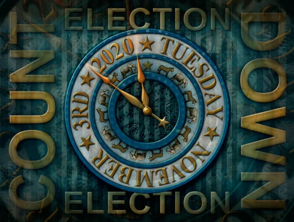 2020 Relógio Contagem Regressiva Das Eleições Com Data Das Eleições — Fotografia de Stock