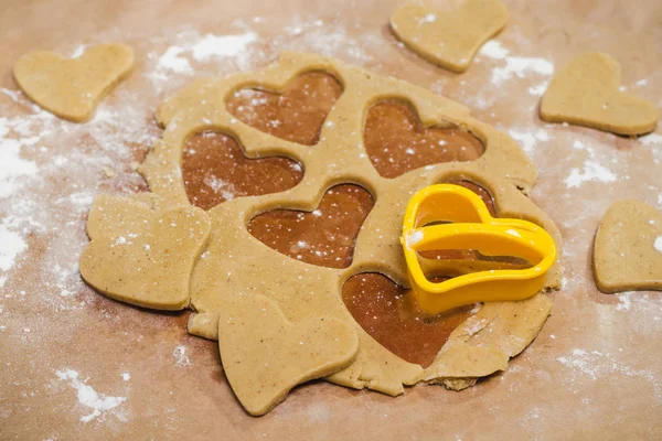 The process of making ginger biscuits, gingerbread