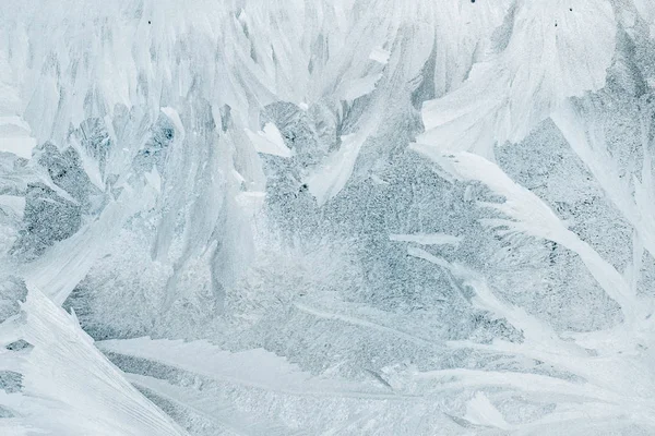 Janela Inverno Congelado Matizado Cor Azul Textura Fundo — Fotografia de Stock