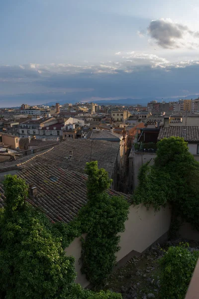 Una Escena Vertical Del Horizonte Girona España Con Una Vista — Foto de Stock