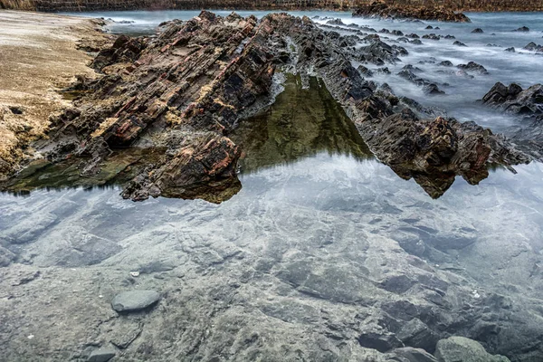 Природних Порід Прозорі Води Узбережжі Країни Басків Іспанія — стокове фото