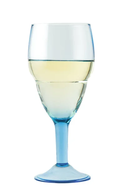 白色背景的白色葡萄酒玻璃 — 图库照片