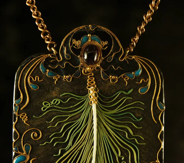 Peacock feather jewellery handmade pendant
