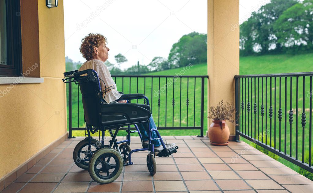 Older woman in a wheelchair