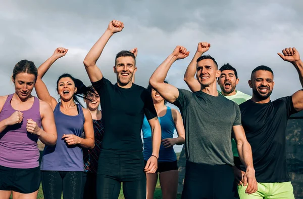 Participants ready to start obstacle course — Stock Photo, Image