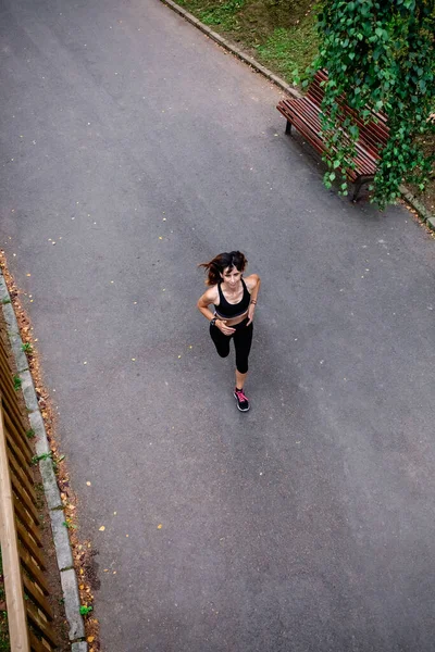 Aerial view of female runner — Stock Photo, Image