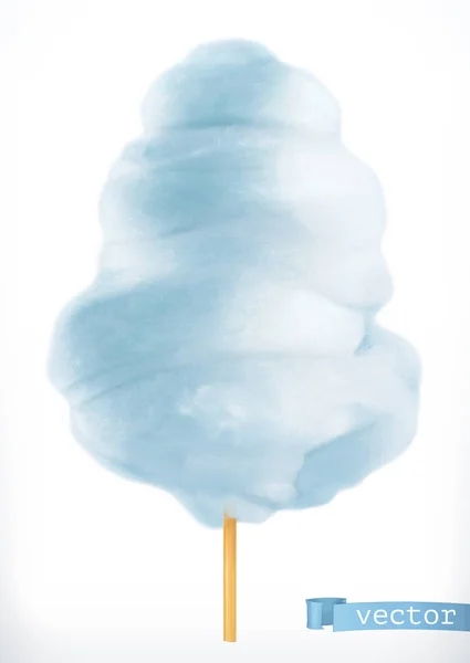 Zuckerwatte Zuckerwolken Vektorsymbol Realistische Illustration — Stockvektor