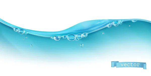 Welle Von Wasser Und Blasen Vektor — Stockvektor