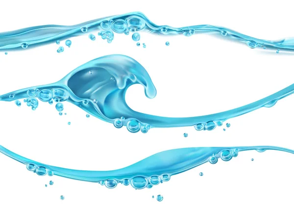 Волна Воды Пузырьков Векторный Набор — стоковый вектор