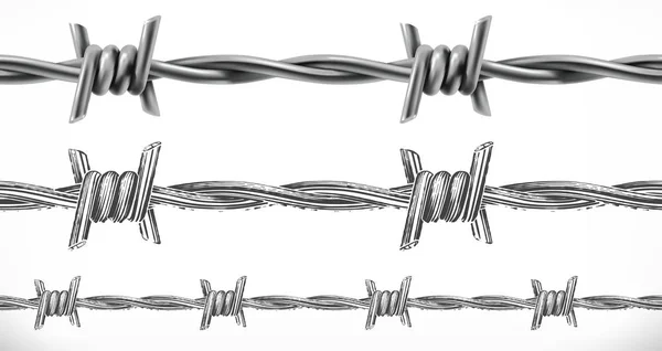 Barbed Wire Seamless Engraving Styles Vector Illustration — Stock Vector
