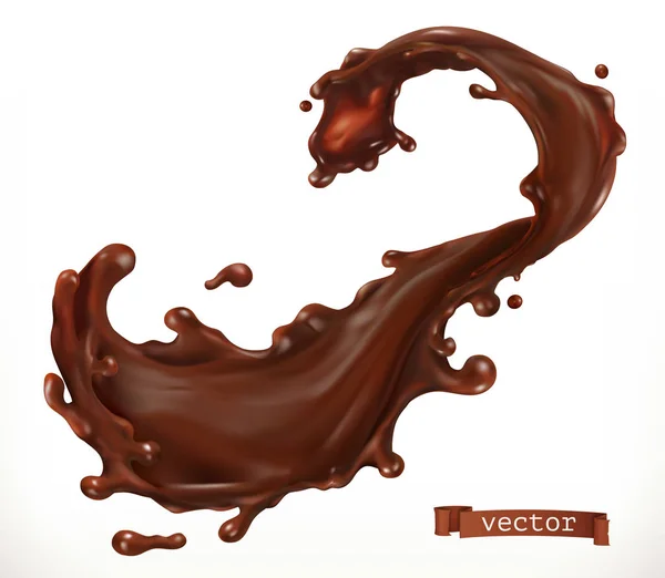 Csokoládé Fröccsenés Reális Vektor — Stock Vector