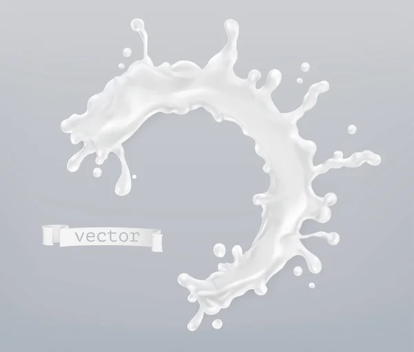 Молочный Всплеск Векторный Элемент — стоковый вектор