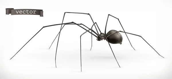 Gerçekçi Örümcek Cadılar Bayramı Vektör Simgesi — Stok Vektör