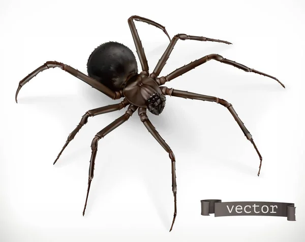 Realistic Spider Halloween Vector Icon — Stock Vector