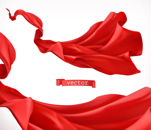 Vörös Függöny Reális Vektor — Stock Vector