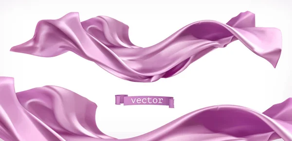 Rideau Violet Tissu Vecteur Réaliste — Image vectorielle