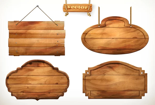 Houten Plank Oude Houten Vector Set — Stockvector