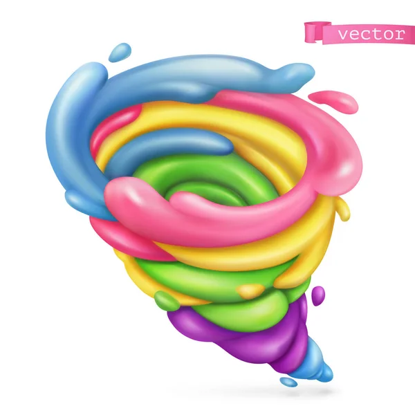 Sweet tornado. 3d vector icon — Stock Vector