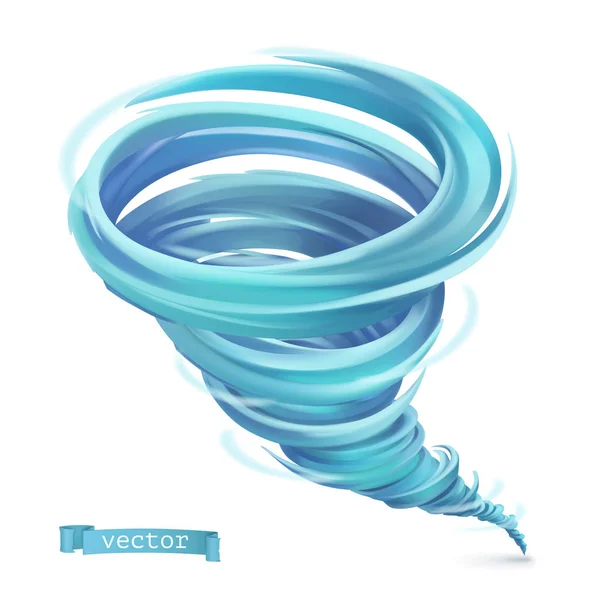 Tornado. Orkaan. 3D vector-icoon — Stockvector