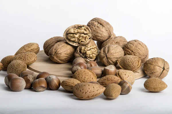 Nuts Almonds Hazelnuts Dried Fruit — Stock Photo, Image
