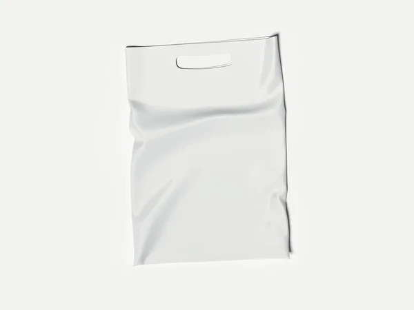 White Plastic Bag Isolated On White Background, 3d rendering — Stock Photo, Image