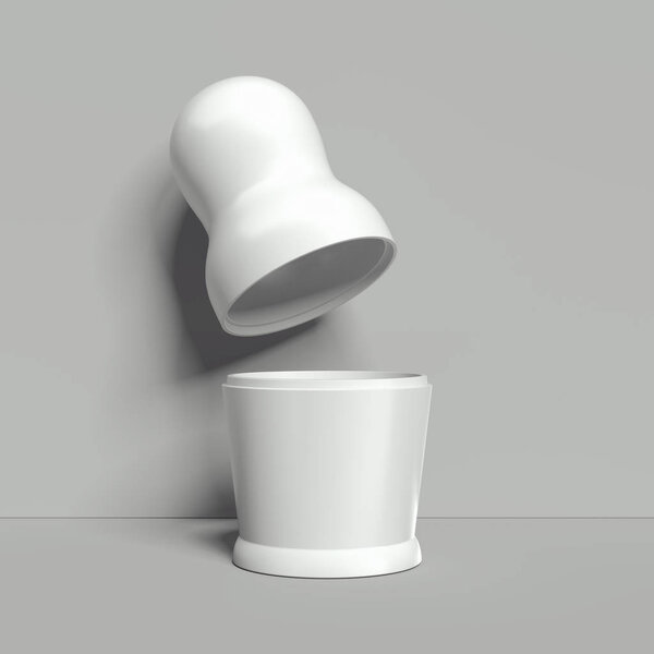 Макет пустой белой матрешки, русская матрешка, 3D рендеринг
.