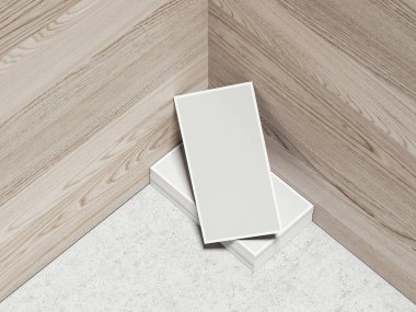 Ahşap arka plan, 3d render üzerinde kart dizisini