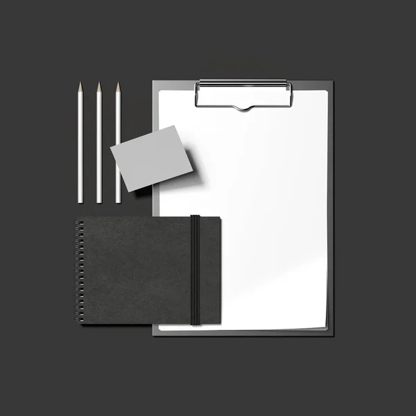 Zakelijke briefpapier mock up. 3D-rendering — Stockfoto