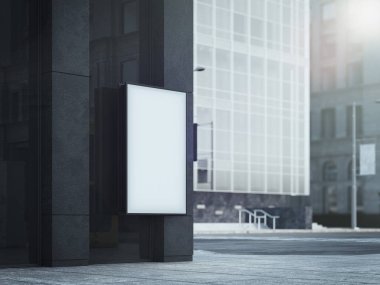 Siyah duvar binasında boş ana başlık. 3D render