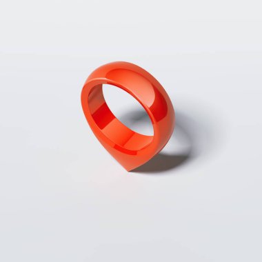 Beyaz arka plan üzerinde 3d render izole kırmızı coğrafi etiket.