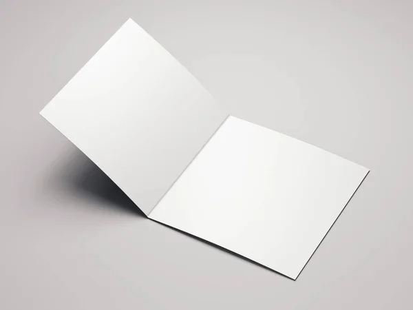 Primer plano del folleto blanco en blanco sobre fondo claro, representación 3d . —  Fotos de Stock