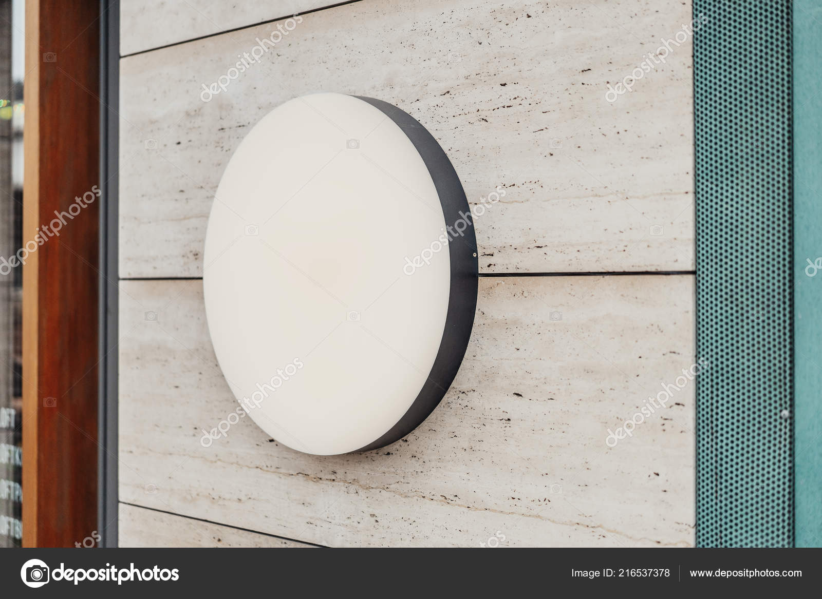 Download Blank Round Store Signboard Empty Shop Lightbox On The Wall Stock Photo Image By C Ekostsov 216537378