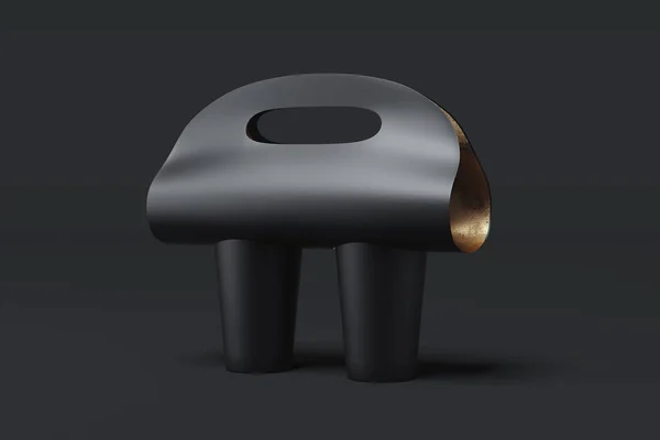 Lege koffie kopje vervoerder mockup geïsoleerd op zwarte achtergrond. 3D-rendering. — Stockfoto