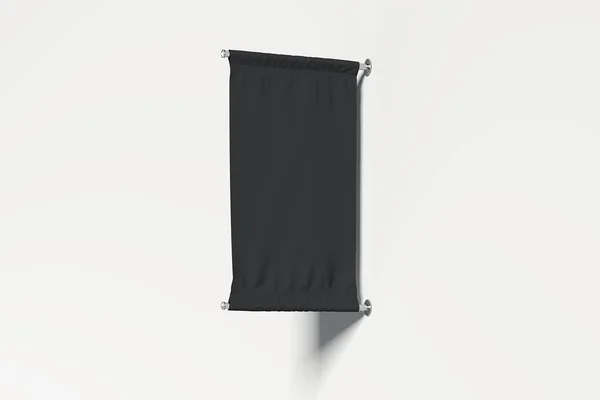 Lege zwarte roll-up op een witte achtergrond, 3D-rendering. — Stockfoto