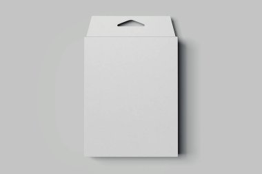 Beyaz arka plan üzerinde izole beyaz karton kutu. 3D render.
