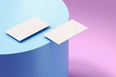 Beyaz renkli arka plan üzerinde 3d render ayarla kartvizit yakın çekim.