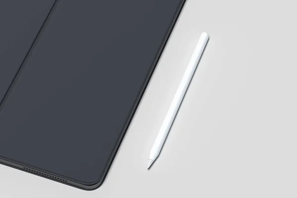 Black case on realistic modern laptop . 3d rendering. — Stock Photo, Image