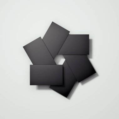 Boş siyah kart kamera diyafram şekil, 3d render düzenlenmiş.