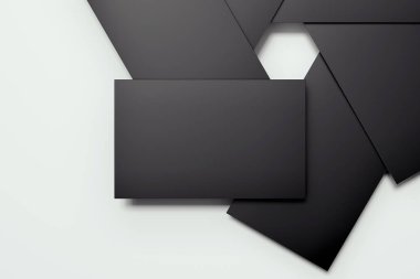 Boş siyah kart kamera diyafram şekil, 3d render düzenlenmiş.